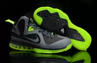 nike lebron 9 chaussure 2013 femmes populaire gris noir vert